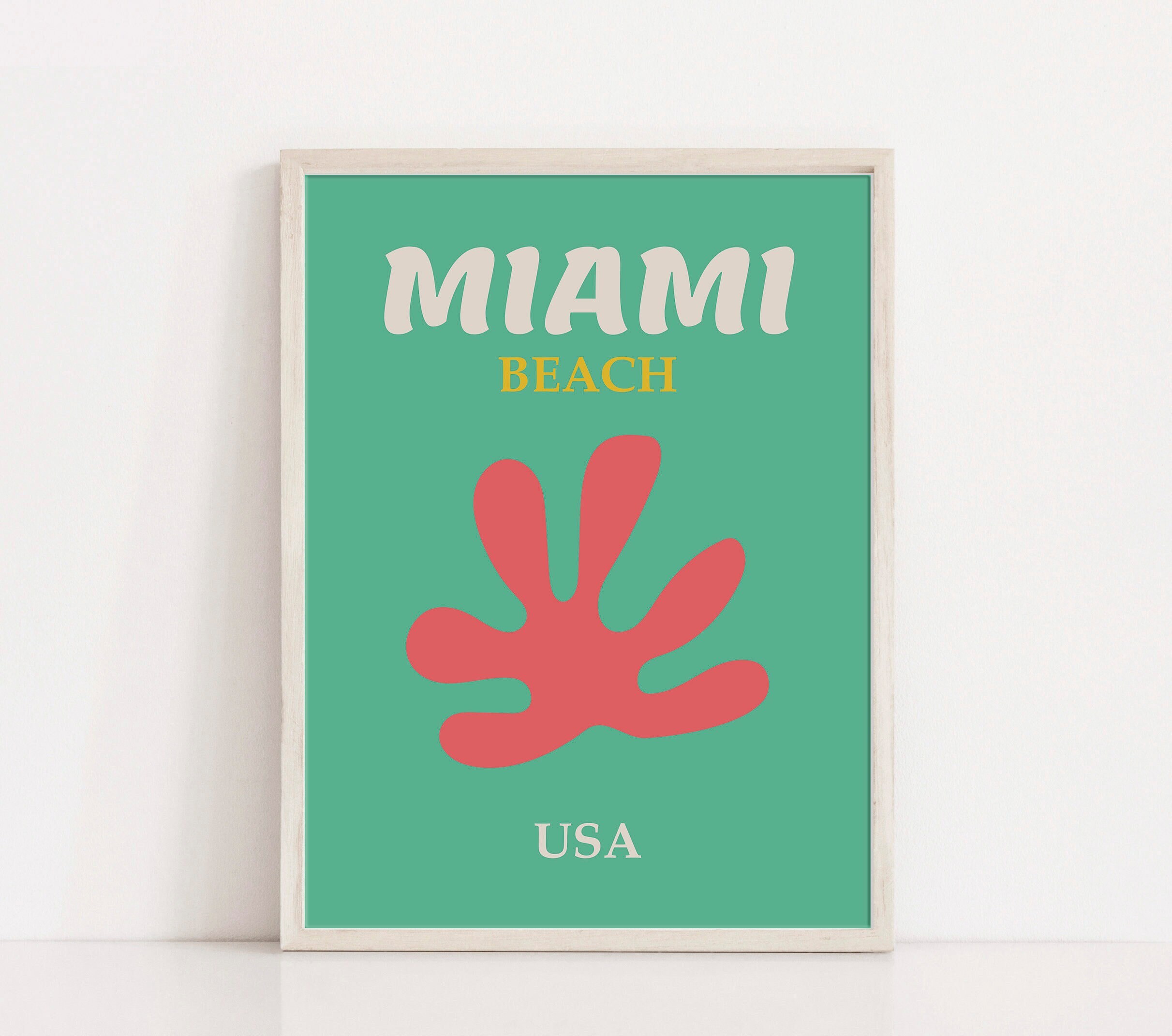 Miami Poster Miami Print Miami Wall Art Travel Prints Etsy