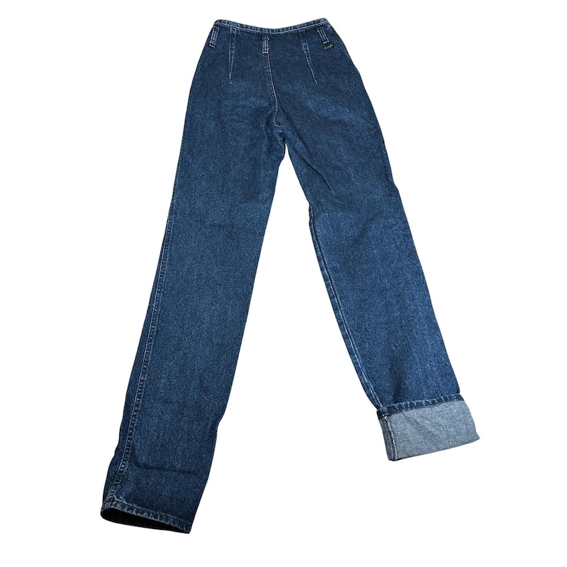 Wrangler Vintage 90s High Rise Pleat Dark Wash Denim Jeans Western Bareback 25 image 3