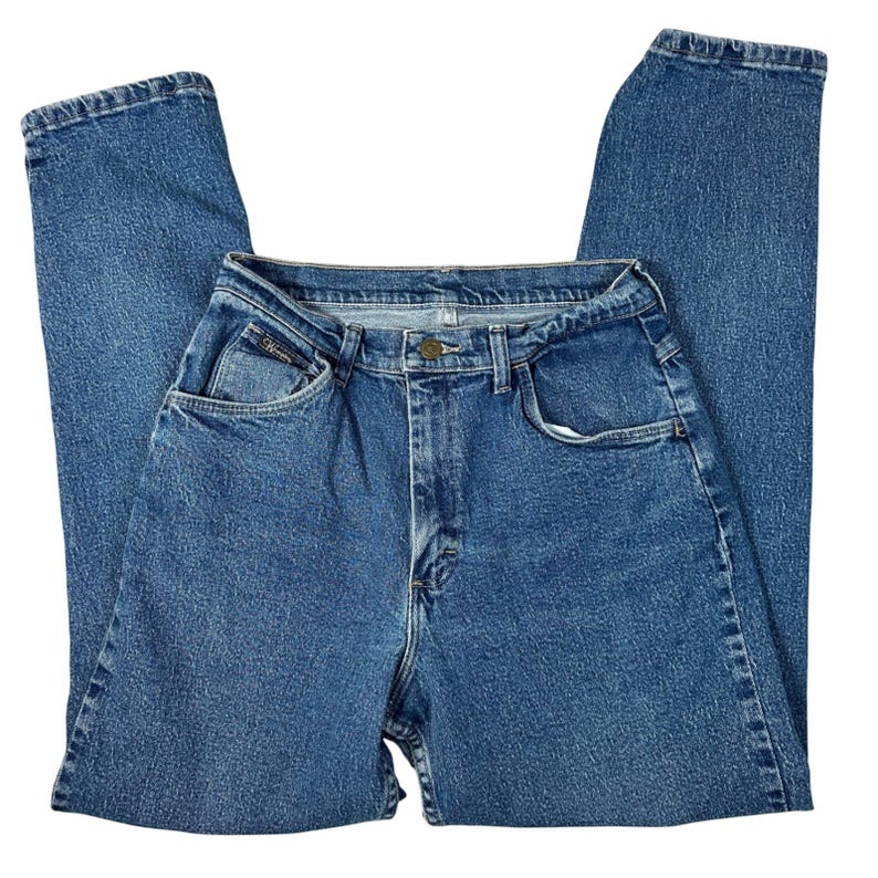 Wrangler 90s Mom High Rise Straight Leg Jeans Blue Denim Vintage Western image 1