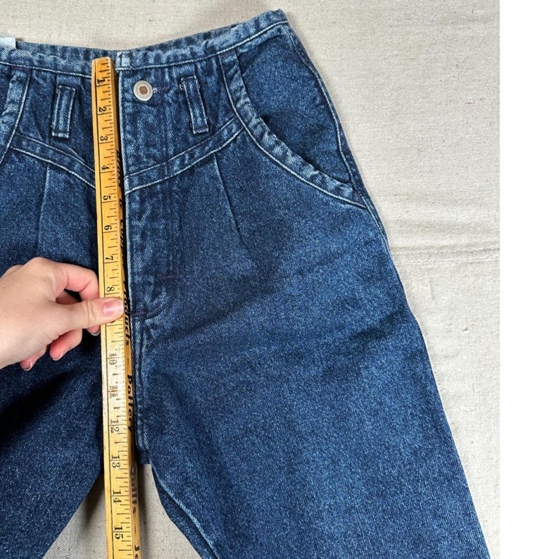 Wrangler Vintage 90s High Rise Pleat Dark Wash Denim Jeans Western Bareback 25 image 6