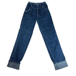 Wrangler Vintage 90s High Rise Pleat Dark Wash Denim Jeans Western Bareback 25 image 2