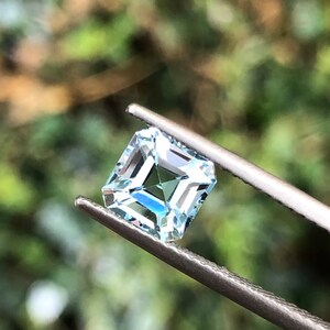 Natural aquamarine from africa in asscher cut
