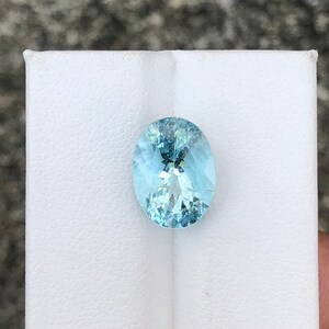 Natural aquamarine no heat semiprecious gemstone in oval shape from africa nigeria
