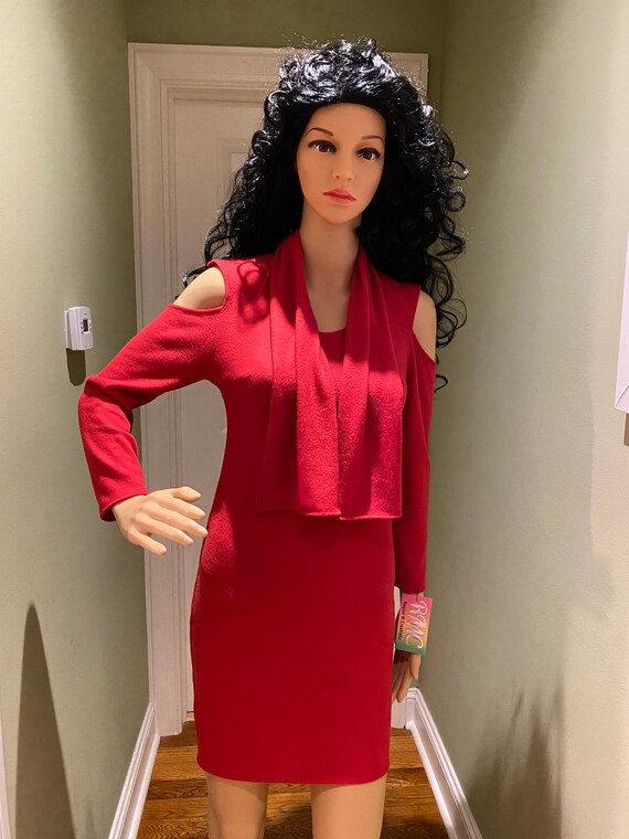 strapless open back dress LBD Exclusive Red Ellie Dress