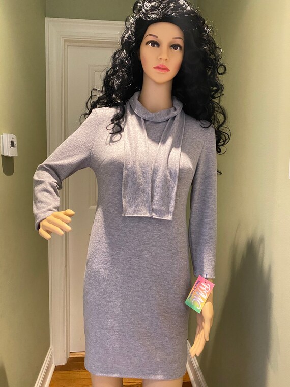 knitted dress and cardigan set Stripe Cardigan And Strapless Midi Knit Dress Set Blue / L
