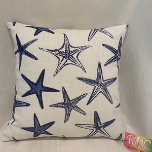 Starfish Luxe linen pillow cover
