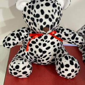Custom teddy bear with embroidery text available.