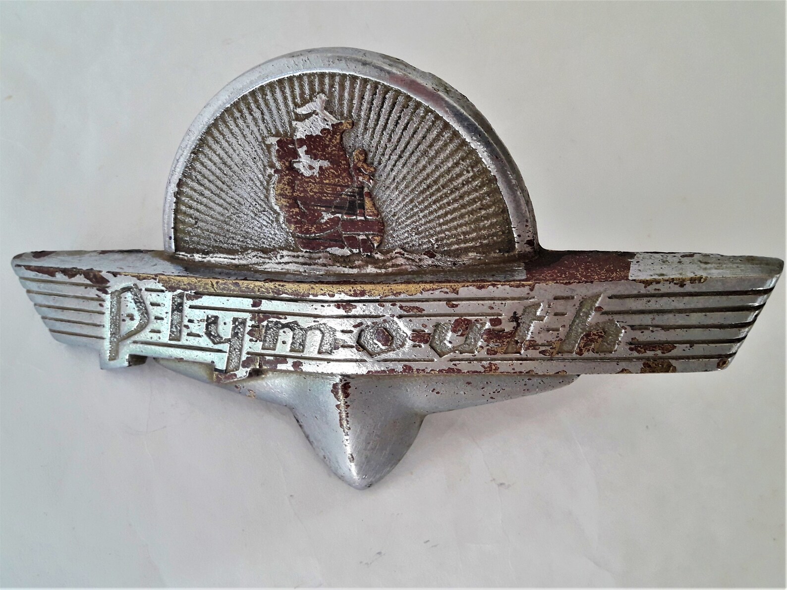 1930s Plymouth hood trunk. Emblem. Badge. Car Mascot. Etsy