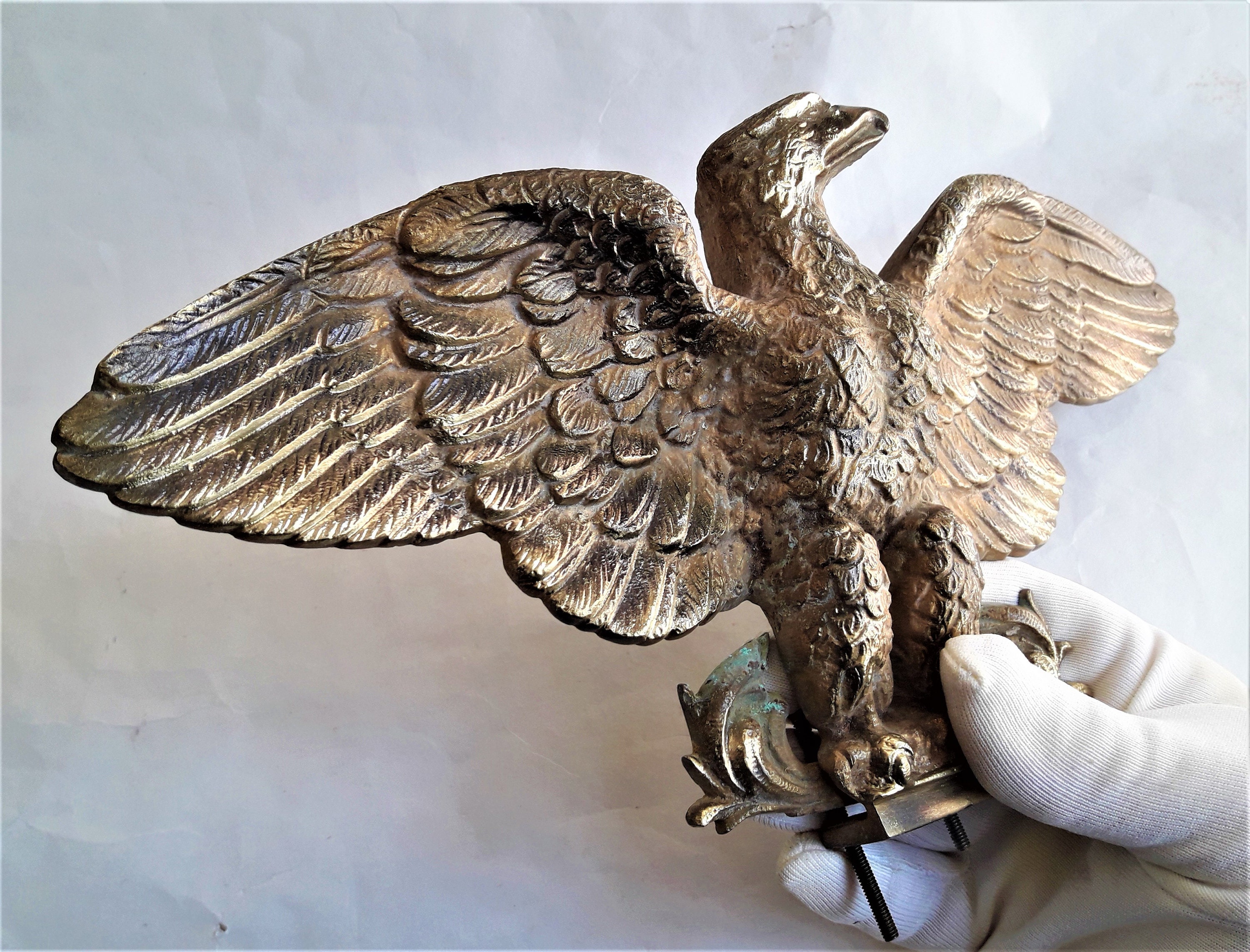 Imposing imperial eagle hood ornament. Vintage Car mascot. Etsy