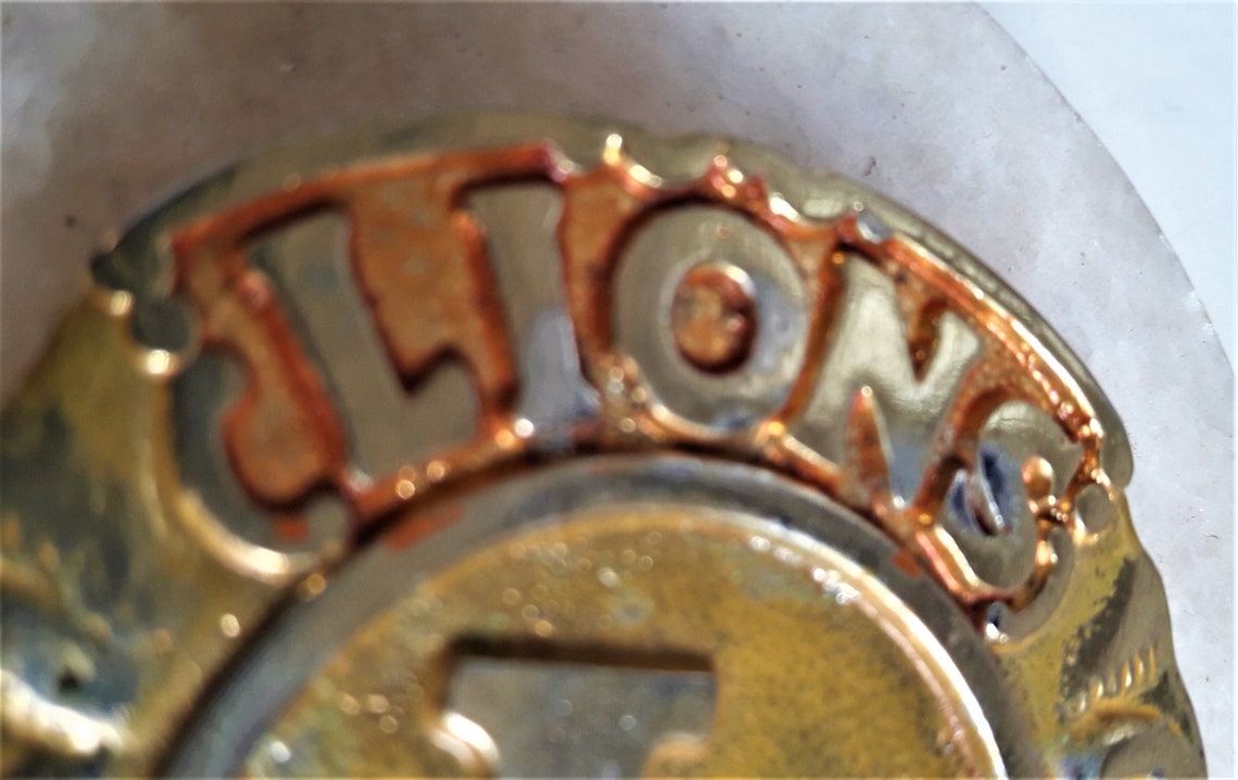 Vintage Lions Club International metal emblem. Badge for car. Etsy