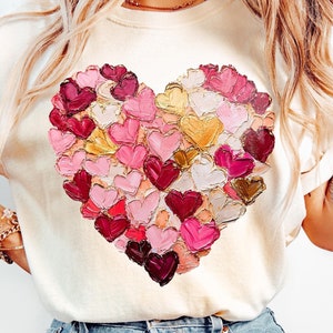 Heart Brushstroke PNG: Valentine&#39;s Day Clipart (Digital Download)