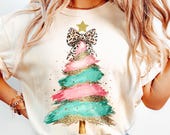 Retro Christmas Tree PNG: Colorful Coquette Christmas Vibes (Digital Download 4500x5400px)