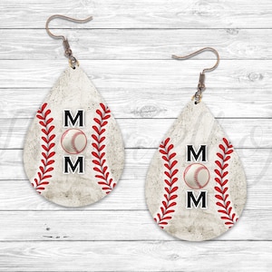 Pendientes de mamá de béisbol, plantillas de diseños de pendientes de sublimación de béisbol PNG, descarga digital instantánea, diseño de espacios en blanco para pendientes, descargas de pendientes