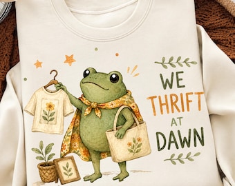 We Thrift At Dawn Png: Funny Raccoon Meme Vintage Collector Thrifting Png