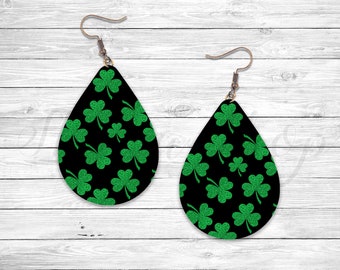 St Patrick's Day Earring, Sublimation Earring Designs Template, Earring Blanks Design, Teardrop Earring PNG, Instant Digital Download