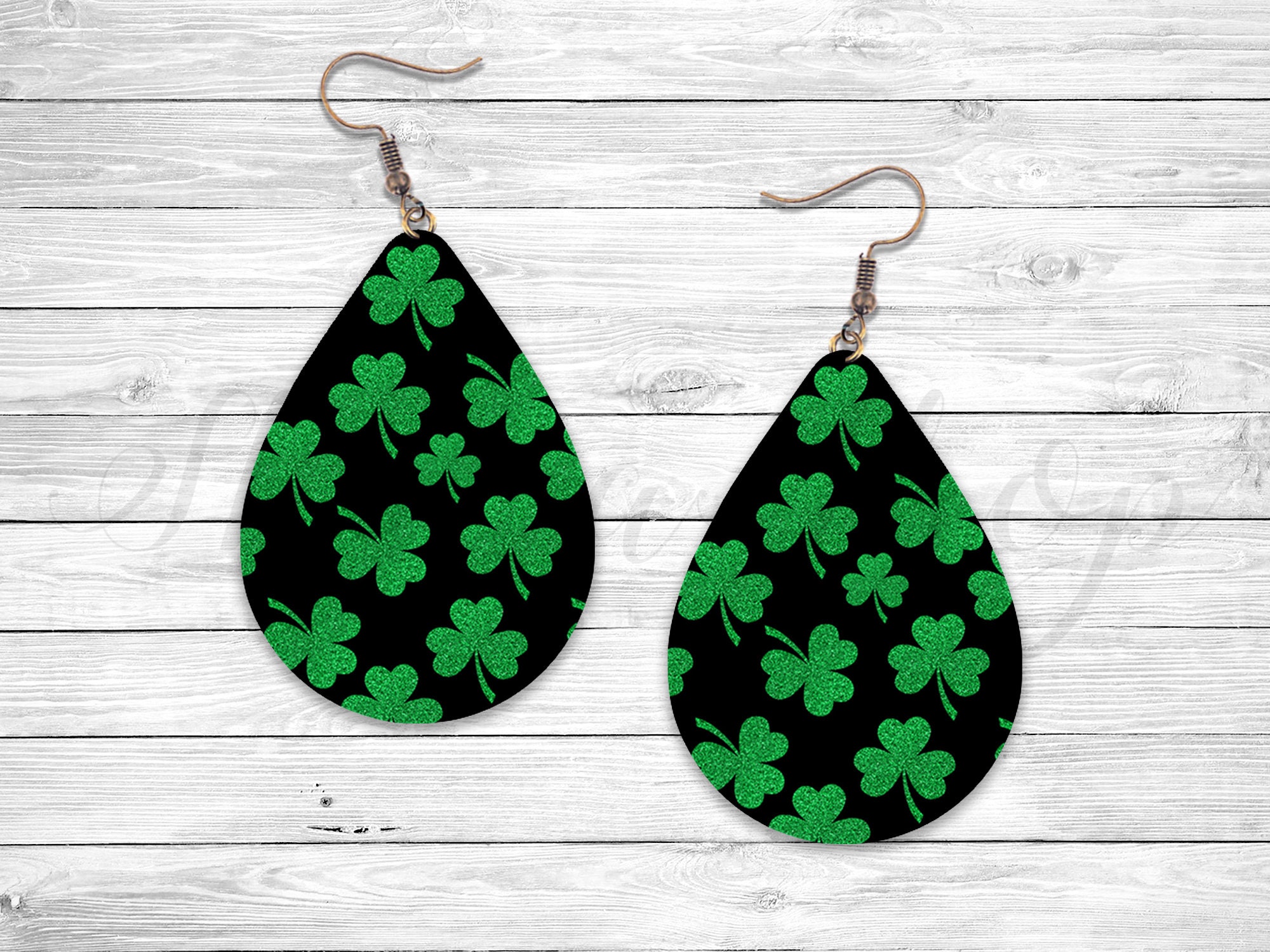 St Patrick's Day Teardrop Earring Sublimation Designs, set 5