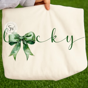 Lucky St. Patrick's Day Bow PNG: Coquette Shamrock (Digital Download)