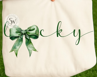 Lucky St. Patrick's Day Bow PNG: Coquette Shamrock (Digital Download)