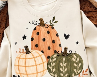 Preppy Fall Pumpkins Png, Floral Pumpkin PNG, Trending Cozy Season Png, Coquette Autumn Shirt Png, Pumpkin Spice Png