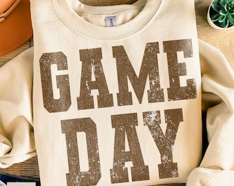 Distressed Game Day Football Shirt Design: PNG (Digital Download)