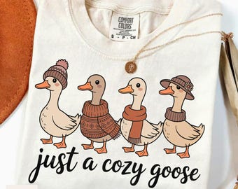 Cozy Goose Autumn PNG: Fall Vibes Digital Art (300 DPI)