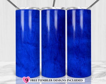 Blue Watercolor, 20oz Straight Tumbler Design Template for Sublimation Straight and Tapered Tumbler, Full Tumbler Wrap, PNG Digital Download