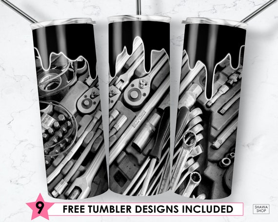 20 Oz Skinny Tumbler Mechanic Tools Sublimation Designs, Oil Drip  Automotive Tools Tumbler Wrap, Sublimation Straight & Tapered Tumbler PNG 