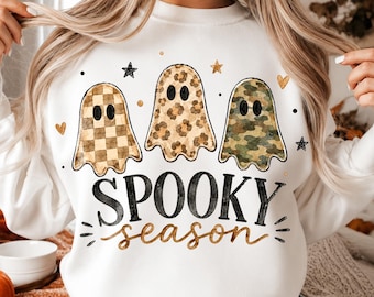 Retro Patchwork Ghosts png, Halloween design, Checkered Ghost design, Trendy Fall png, Sublimation design, trendy png designs