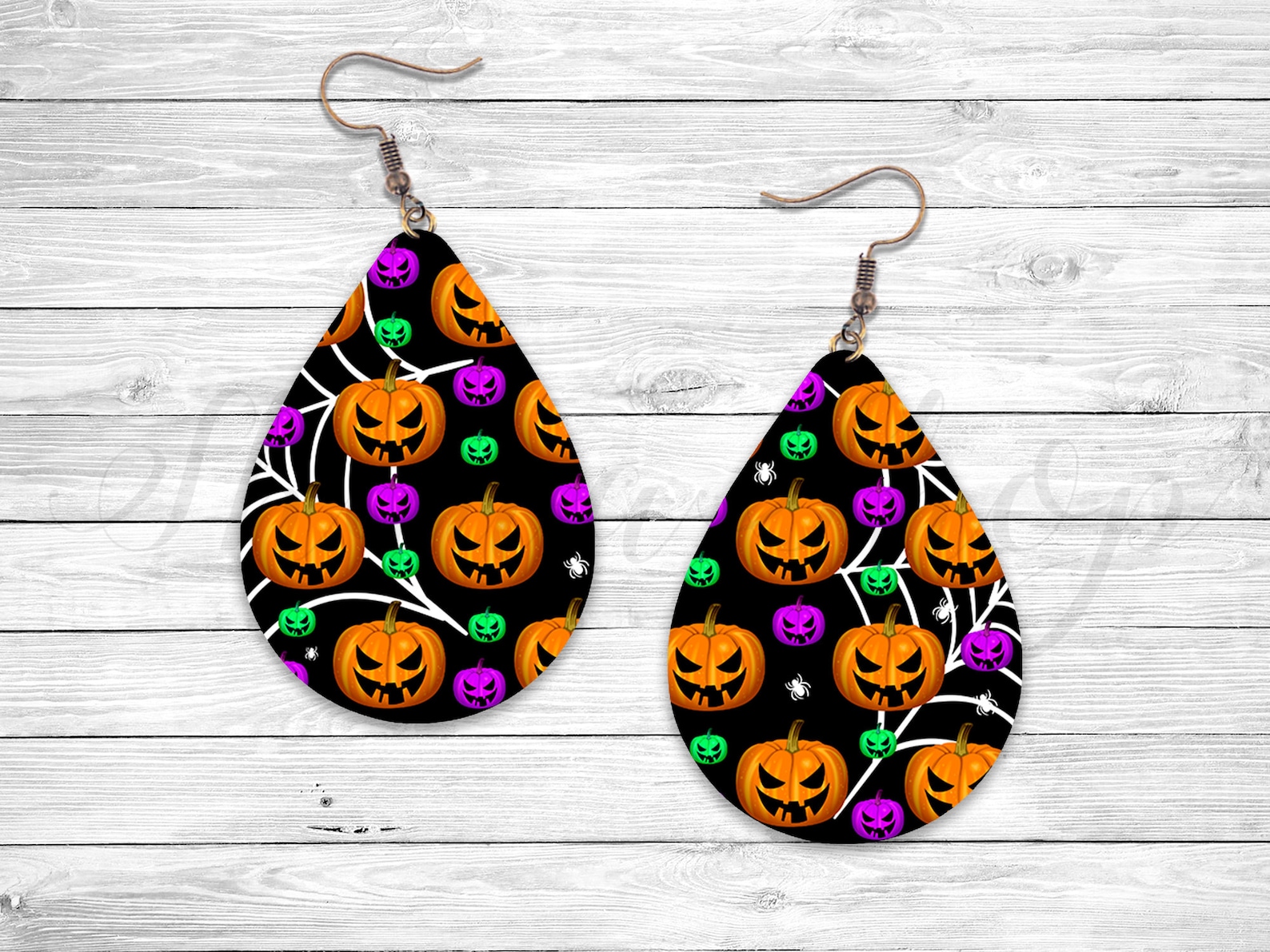 Pumpkin Halloween Earring Sublimation Earring Designs Etsy