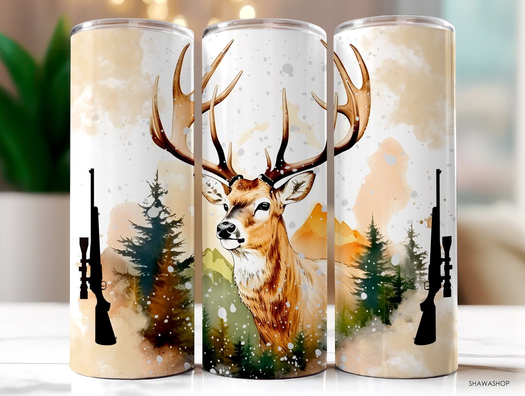 Deer Hunting Tumbler Wrap 20 Oz Skinny Tumbler Sublimation - Etsy