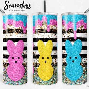 Peeps Easter Tumbler, 20oz Skinny Tumbler Sublimation Designs Easter Bunny Tumbler Wrap for Straight & Tapered Tumbler PNG Instant Download