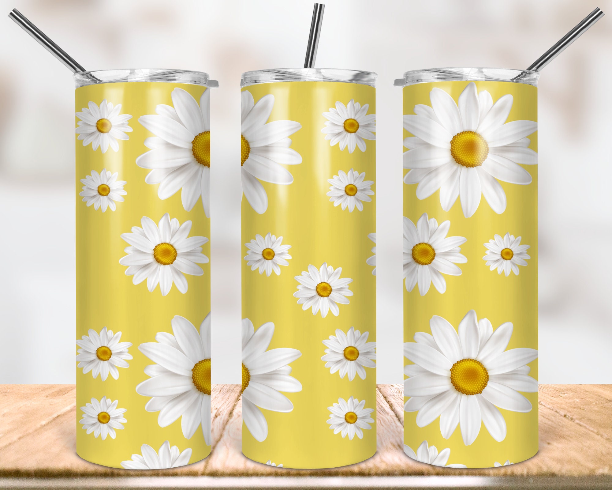 Daisy Flowers Tumbler Designs 20oz Skinny Tumbler Etsy