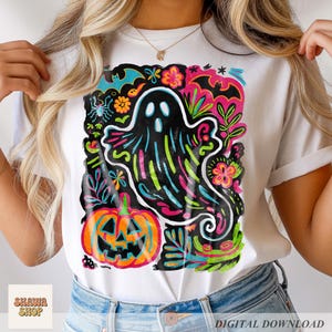 Preppy Halloween Ghost Png, Floral Spooky Season Png, Cute Boo Ghost Coquette Png, Girly Halloween Shirt Design, Spooky Pumpkin Sublimation