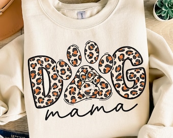 Leopard Dog Mama PNG - Design a sublimazione (download digitale)