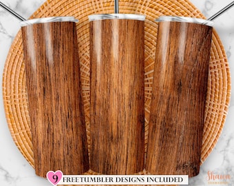Woodgrain Tumbler Wrap 20oz Skinny Tumbler Sublimation Designs Seamless Wood Tumbler for Straight/Tapered Tumbler PNG File Digital Download