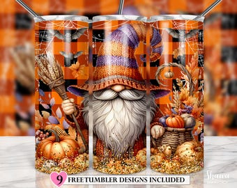 Wrap Halloween-kabouterbeker: 20 oz mager sublimatieontwerp (digitale download)