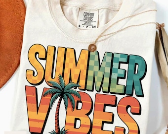 Retro Summer Vibes PNG, Sunshine Beach Vacation Graphic (Digital Download)