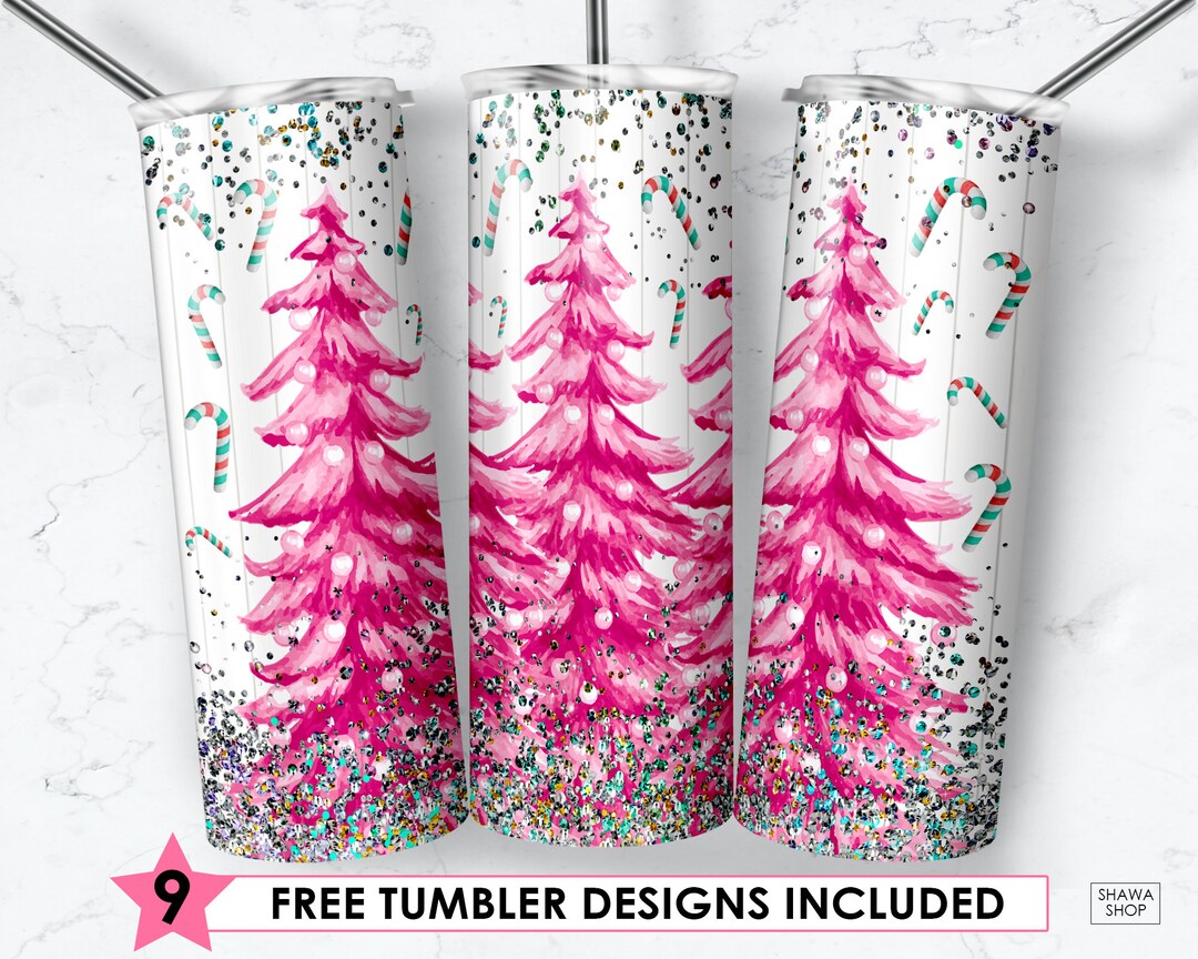 Pink Christmas Tumbler, 20 Oz Skinny Tumbler Glitter Tumbler ...