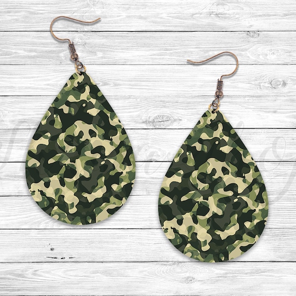 Camo Earring, Camouflage Sublimation Earring Designs Template PNG, Instant Digital Download, Earring Blanks Design, Earring Downloads