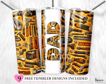 Verktygslåda pappa 20oz tumbler sublimeringsdesign (digital PNG-nedladdning)
