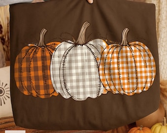 Preppy Floral Pumpkin PNG: Fall Sublimation Design (Digital Download 13x13 inches)