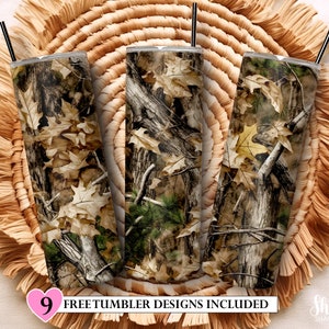 Camo Tumbler, Camouflage 20 oz Skinny Tumbler Sublimation Design, Straight & Tapered Tumbler Wrap PNG, Instant Digital Download PNG