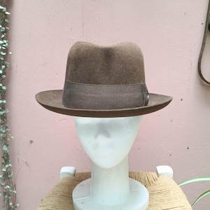 Museum Quality Brown Fedora Hat: Luxury Fur Felt Dress Hat - Size 58 - Vintage Heritage Headwear - Classic Gentleman’s Profile