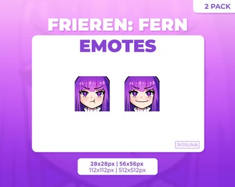 Frieren Fern Emote Set: Anime Pout, Smirk (Digital Download)