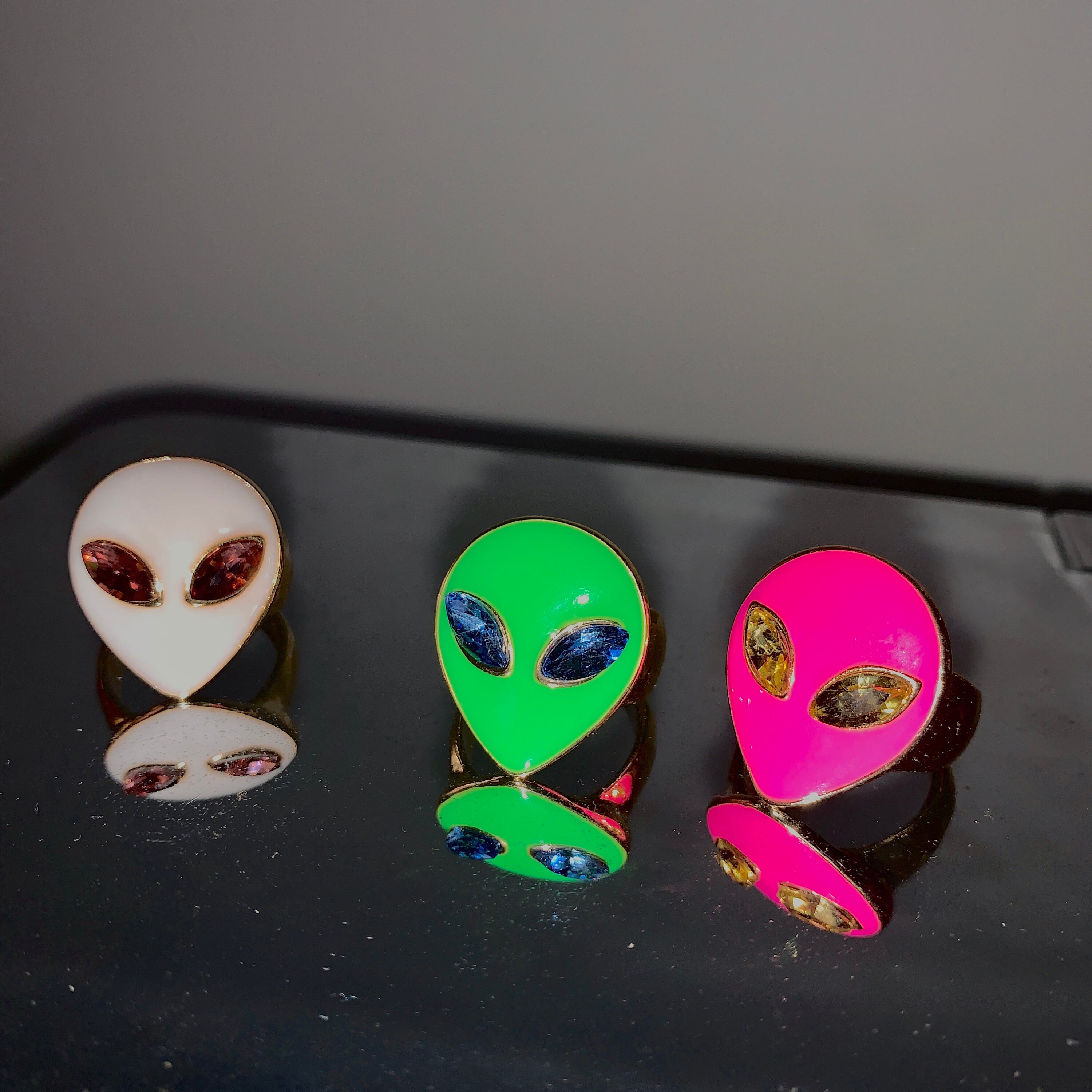 Cute Alien Rings Y2K Ring Pinky Ring Green Ring Colorful Etsy