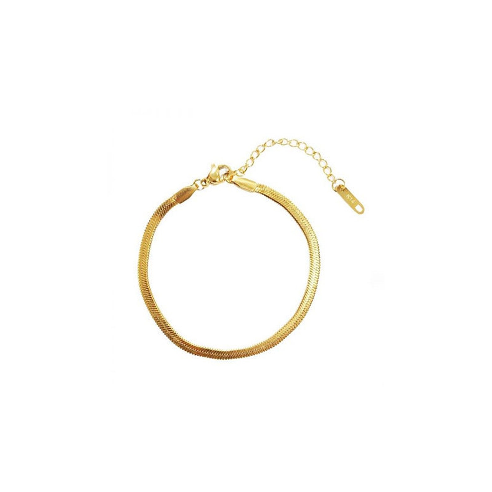 18K Gold Plated Snake Chain Bracelet Gold Link Bracelet Gold Etsy