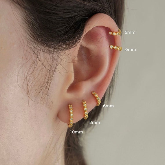 Gold Huggie Earrings, Hoop Earrings, Small Hoop Earrings Gold Vermeil / 8mm