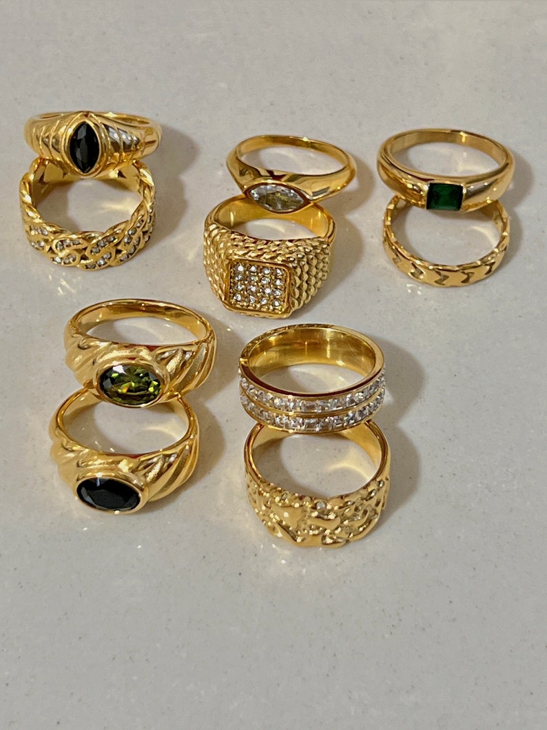 Gold Non Tarnish Ring Gold Chunky Dome Ring Thick Gold Etsy