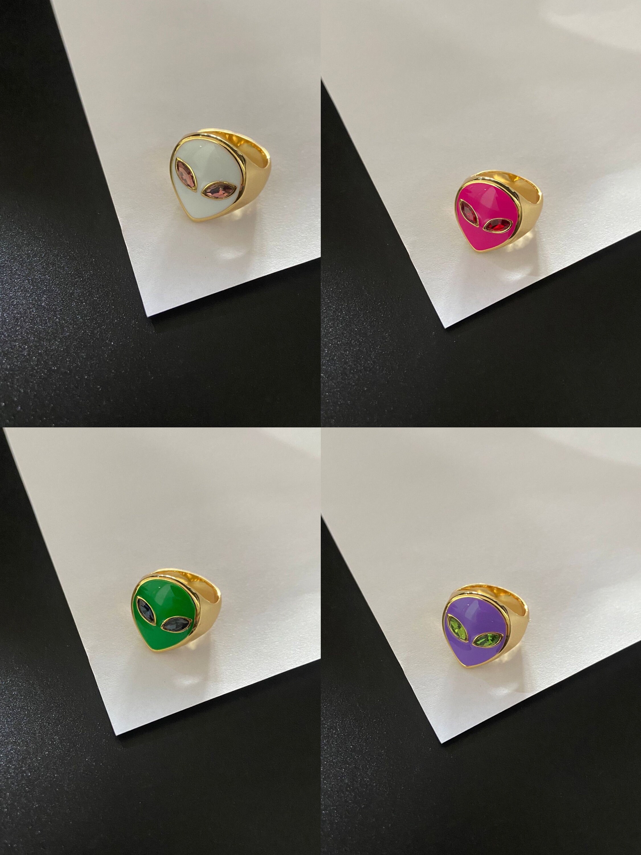 Cute Alien Rings Y2K Ring Pinky Ring Green Ring Colorful Etsy