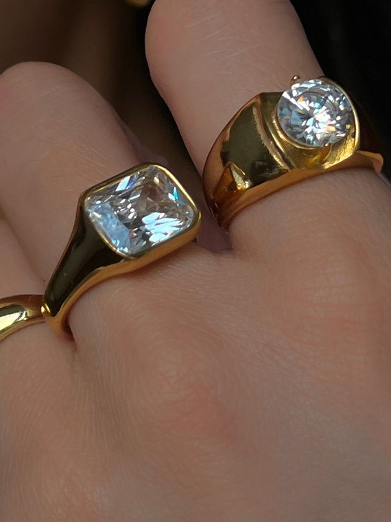 14k Gold Chunky Ribbed Statement Ring – FERKOS FJ